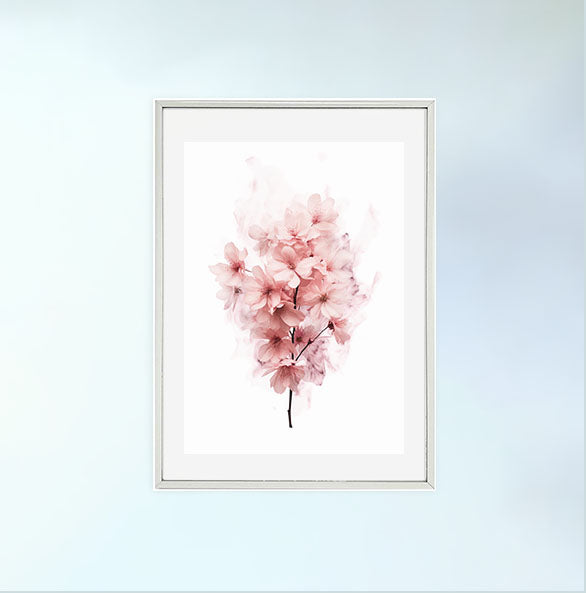 ブロッサミング・スプリングのアートポスター銀フレームあり