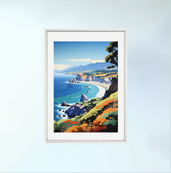 カリフォルニアのアートポスター:California_9ee8 / 地図・都市_都市_のポスター画像銀色のフレームイメージ