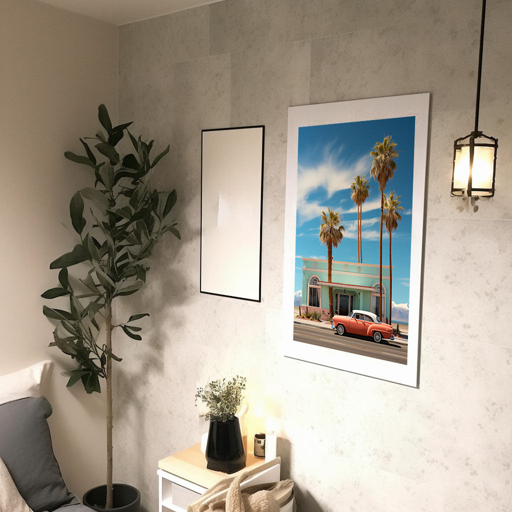 カリフォルニアのアートポスター:California_d809 / 写真_地図・都市_都市_のポスター画像廊下に設置したイメージ