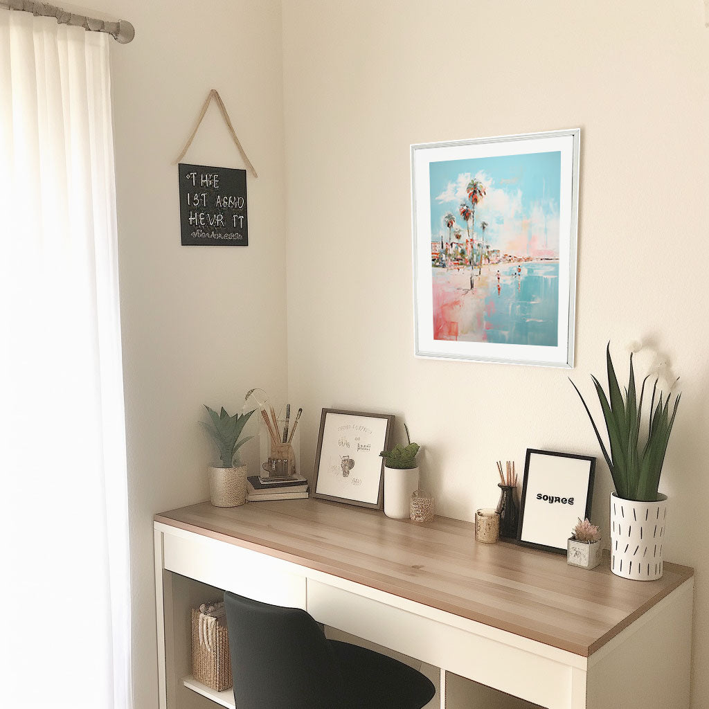 カリフォルニアのアートポスター:California_e474 / 地図・都市_都市_のポスター画像机に設置したイメージ