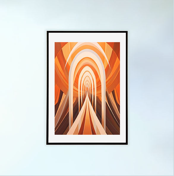 天空のドリームスケープのアートポスター黒フレームあり