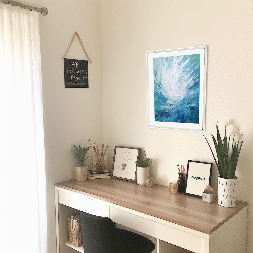 天空のドリームスケープのアートポスター机配置イメージ