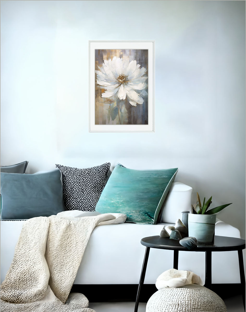 天空のドリームスケープのアートポスターソファ配置イメージ