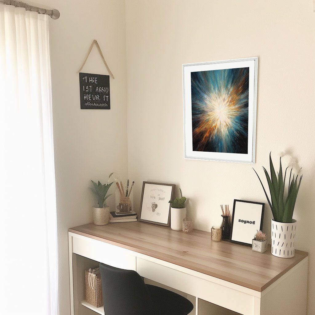 天空のドリームスケープのアートポスター机配置イメージ