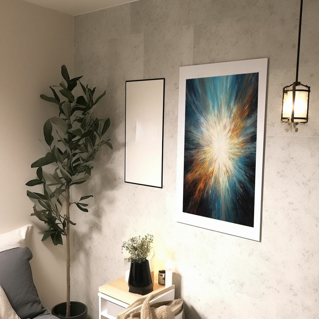 天空のドリームスケープのアートポスター廊下配置イメージ