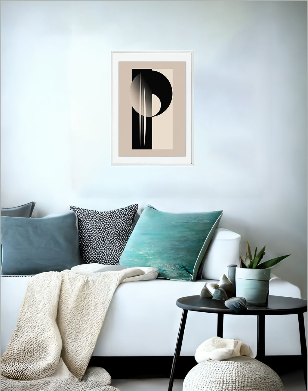 天空のドリームスケープのアートポスターソファ配置イメージ