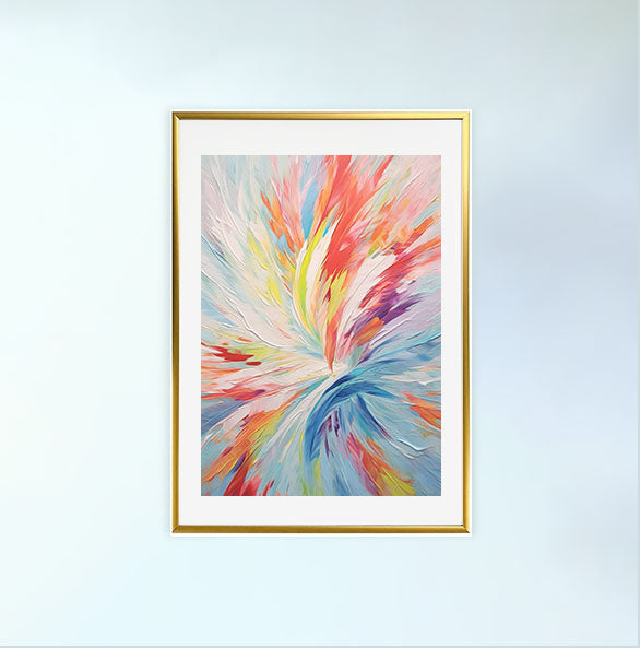 天空のドリームスケープのアートポスター金フレームあり