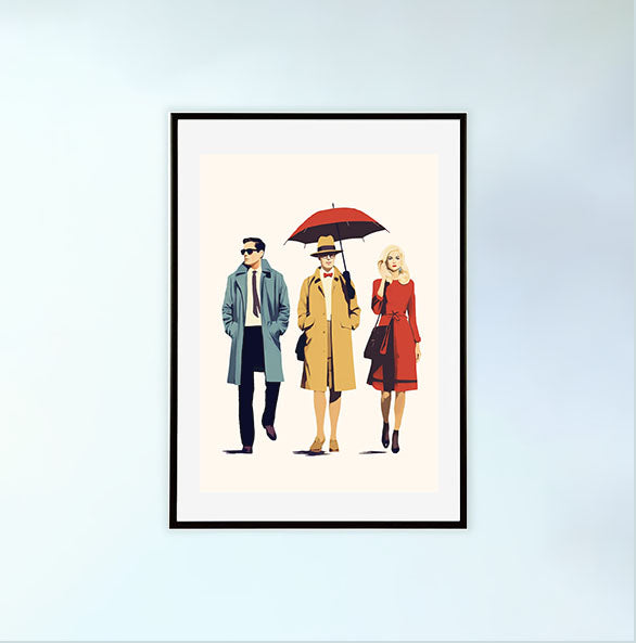 テレビ番組のキャラクターのアートポスター黒フレームあり