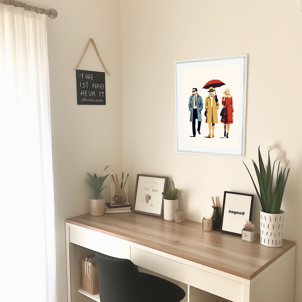 テレビ番組のキャラクターのアートポスター机配置イメージ