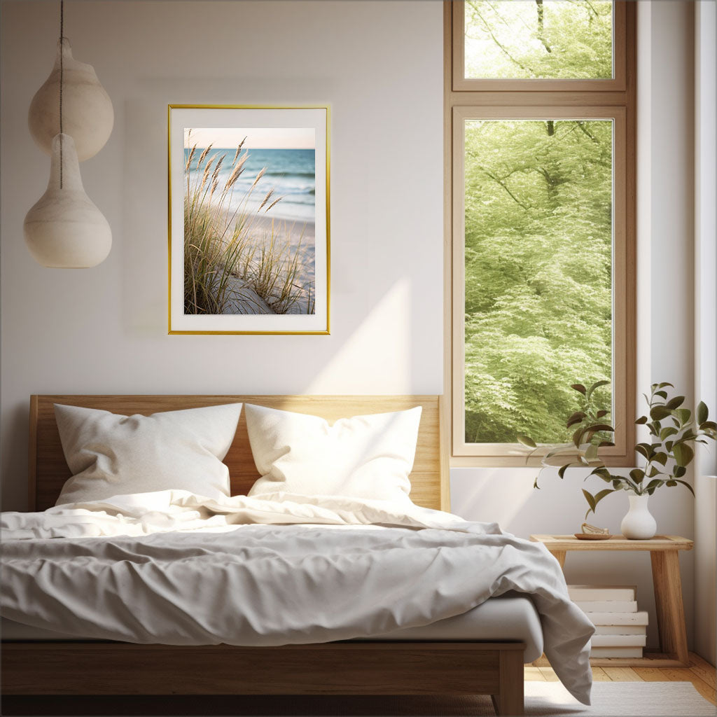 海岸植物のアートポスター寝室配置イメージ