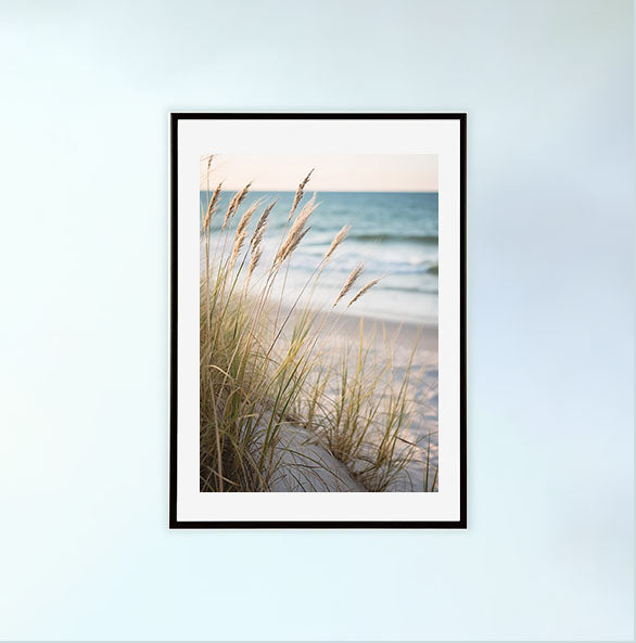 海岸植物のアートポスター黒フレームあり