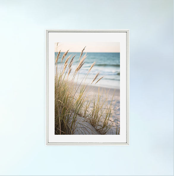 海岸植物のアートポスター銀フレームあり