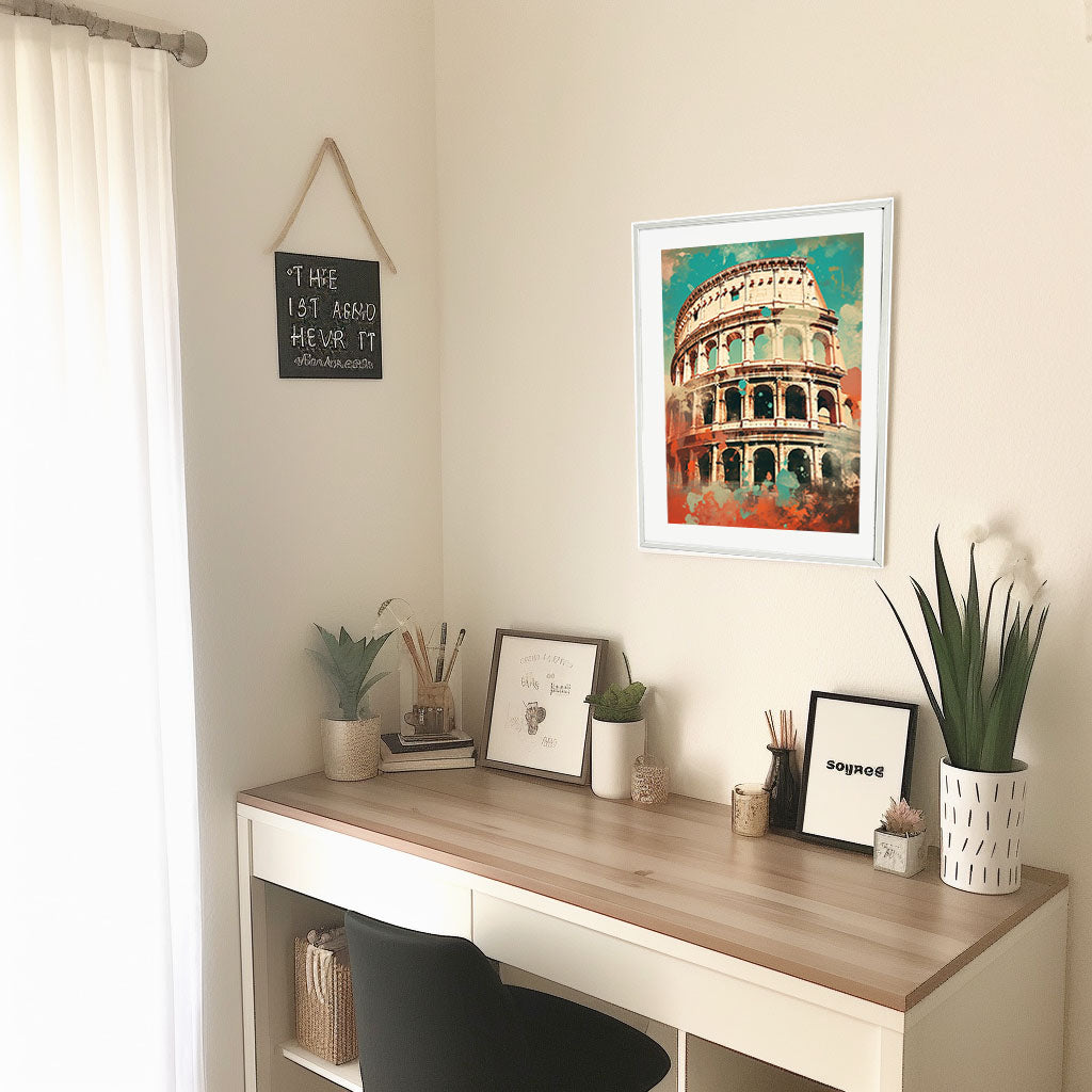 コロッセオのアートポスター机配置イメージ