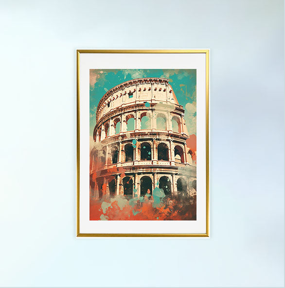 コロッセオのアートポスター金フレームあり