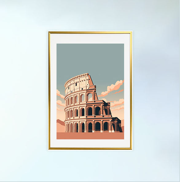 コロッセオのアートポスター金フレームあり