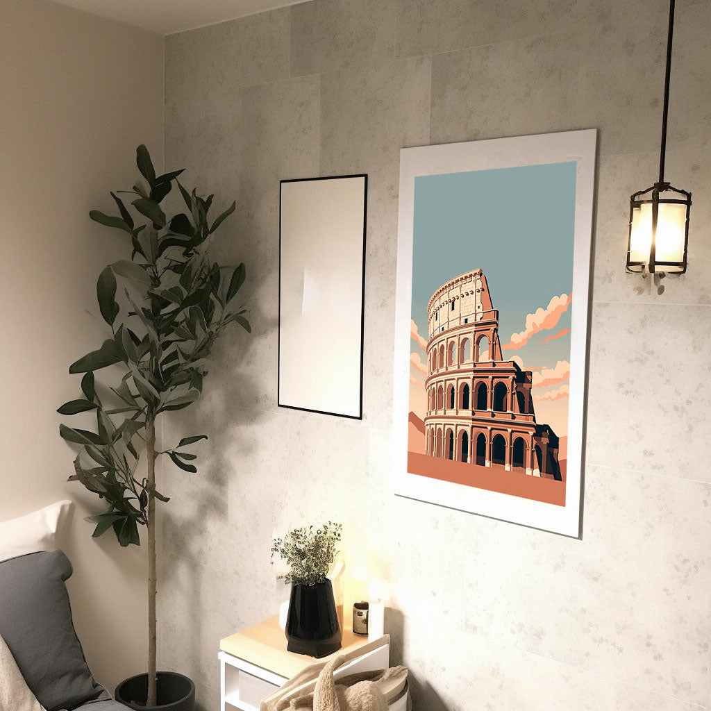 コロッセオのアートポスター廊下配置イメージ