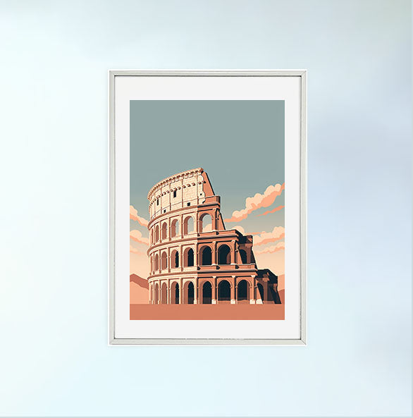 コロッセオのアートポスター銀フレームあり