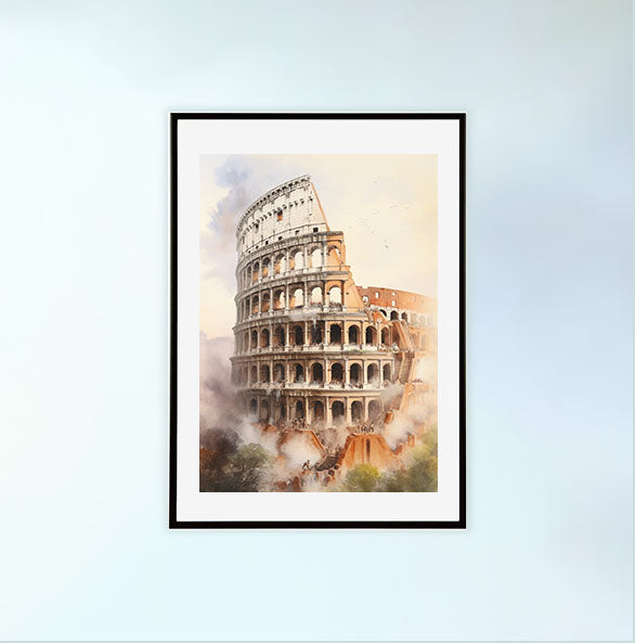 コロッセオのアートポスター黒フレームあり