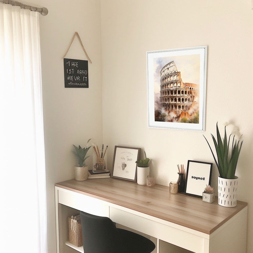 コロッセオのアートポスター机配置イメージ