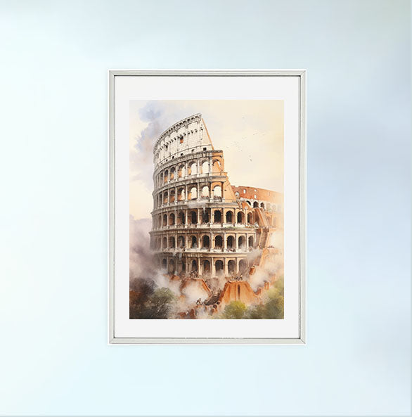 コロッセオのアートポスター銀フレームあり