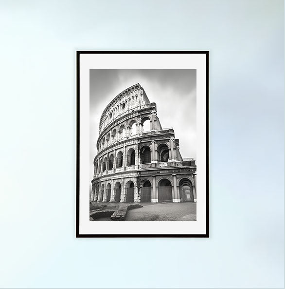 コロッセオのアートポスター黒フレームあり