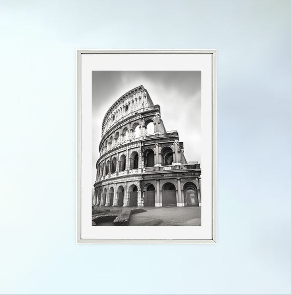 コロッセオのアートポスター銀フレームあり