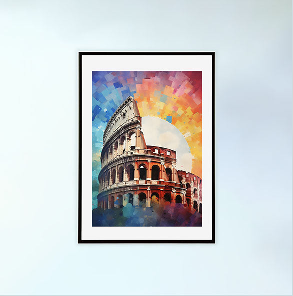 コロッセオのアートポスター黒フレームあり