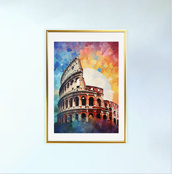 コロッセオのアートポスター金フレームあり