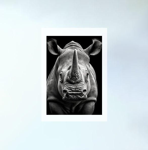 絶滅危惧種サイのアートポスター原画のみ設置イメージ