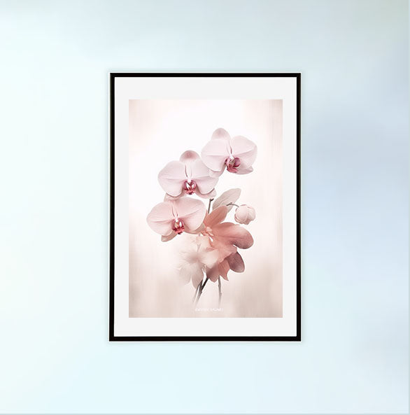 エセアラル・オーキッドのアートポスター黒フレームあり
