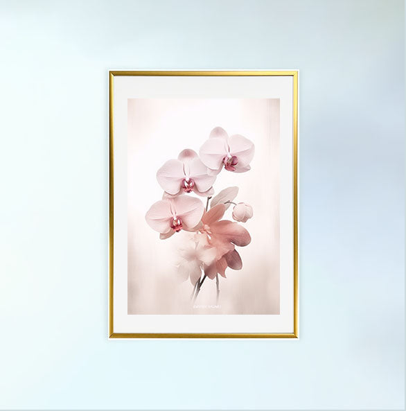 エセアラル・オーキッドのアートポスター金フレームあり