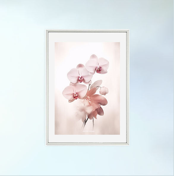 エセアラル・オーキッドのアートポスター銀フレームあり
