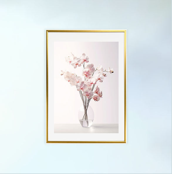 エセアラル・オーキッドのアートポスター金フレームあり