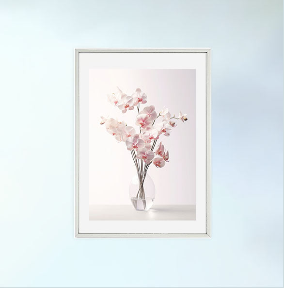 エセアラル・オーキッドのアートポスター銀フレームあり