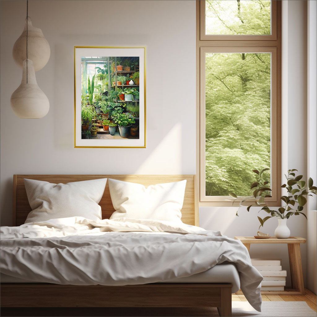 ビカクシダのアートポスター寝室配置イメージ