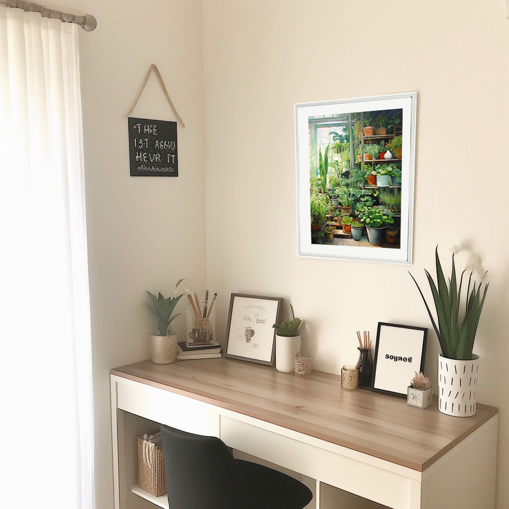 ビカクシダのアートポスター机配置イメージ