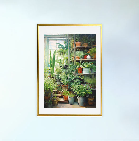 ビカクシダのアートポスター金フレームあり