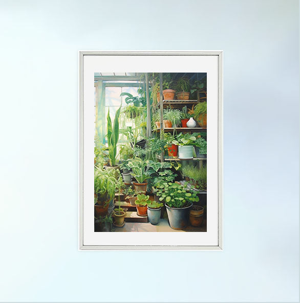 ビカクシダのアートポスター銀フレームあり