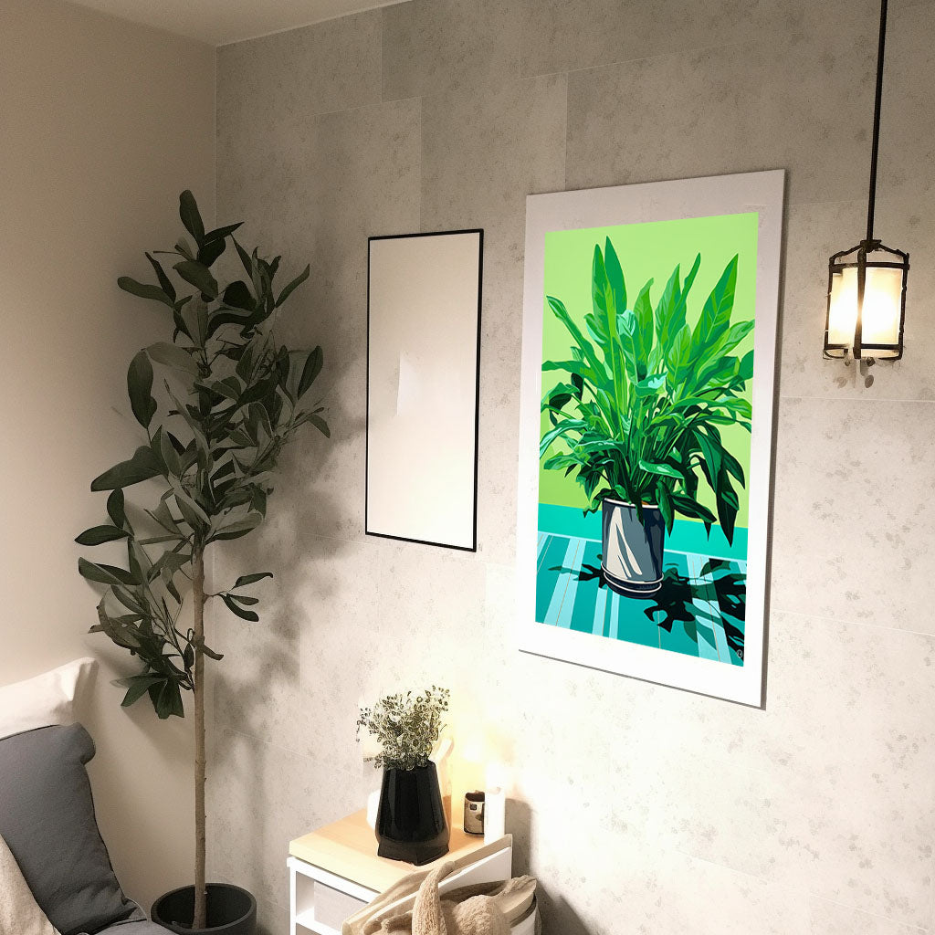 ビカクシダのアートポスター廊下配置イメージ