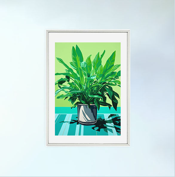 ビカクシダのアートポスター銀フレームあり