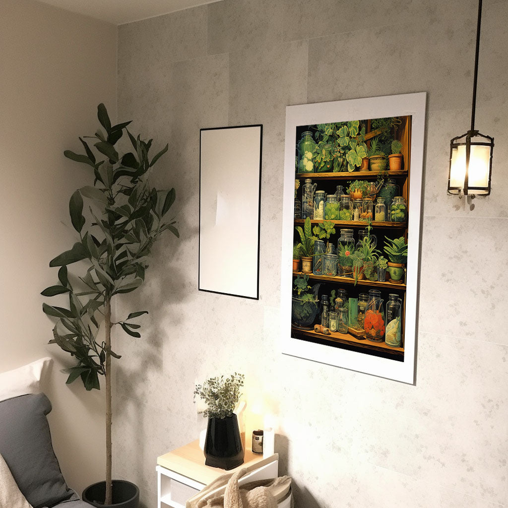 ビカクシダのアートポスター廊下配置イメージ