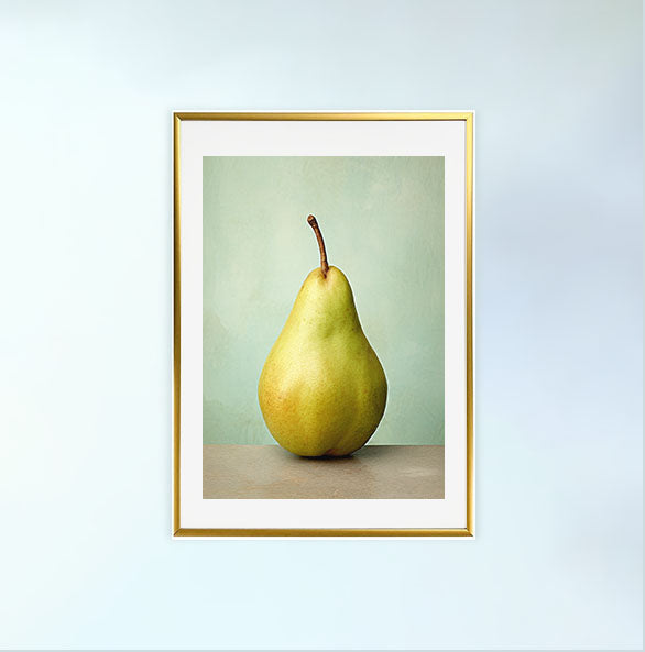 洋梨のアートポスター金フレームあり