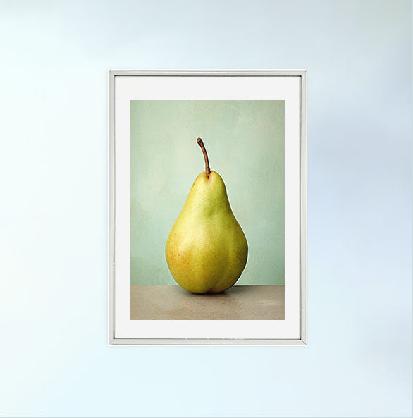 洋梨のアートポスター銀フレームあり