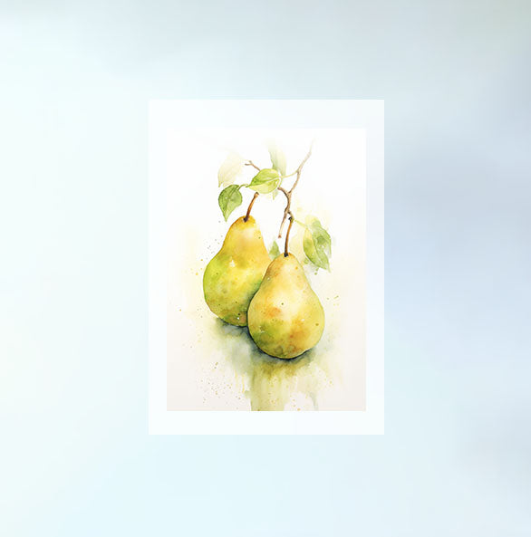洋梨のアートポスター原画のみ設置イメージ
