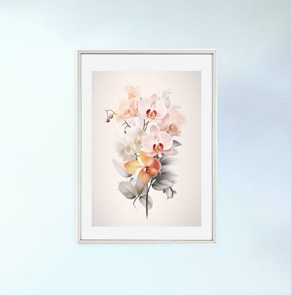 極上のオーキッドガーデンのアートポスター銀フレームあり