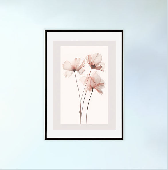 フローラルデリカシーのアートポスター黒フレームあり