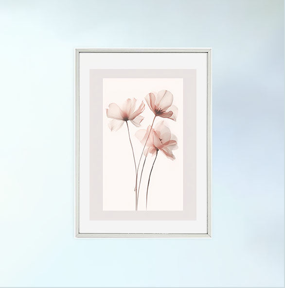 フローラルデリカシーのアートポスター銀フレームあり