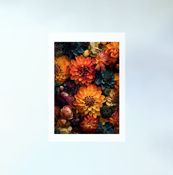 フローラルカレイドスコープのアートポスター原画のみ設置イメージ