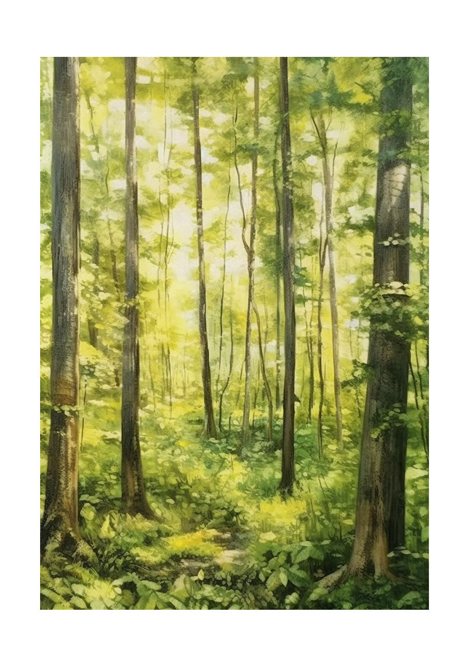 森林の木々のアートポスター原画のみ