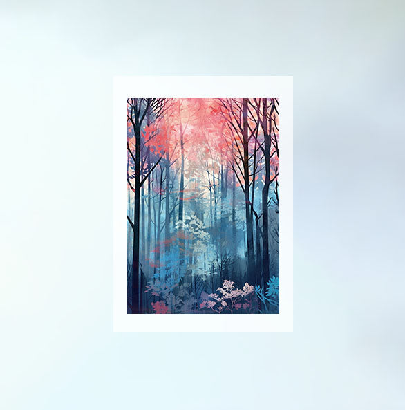 森林の木々のアートポスター原画のみ設置イメージ